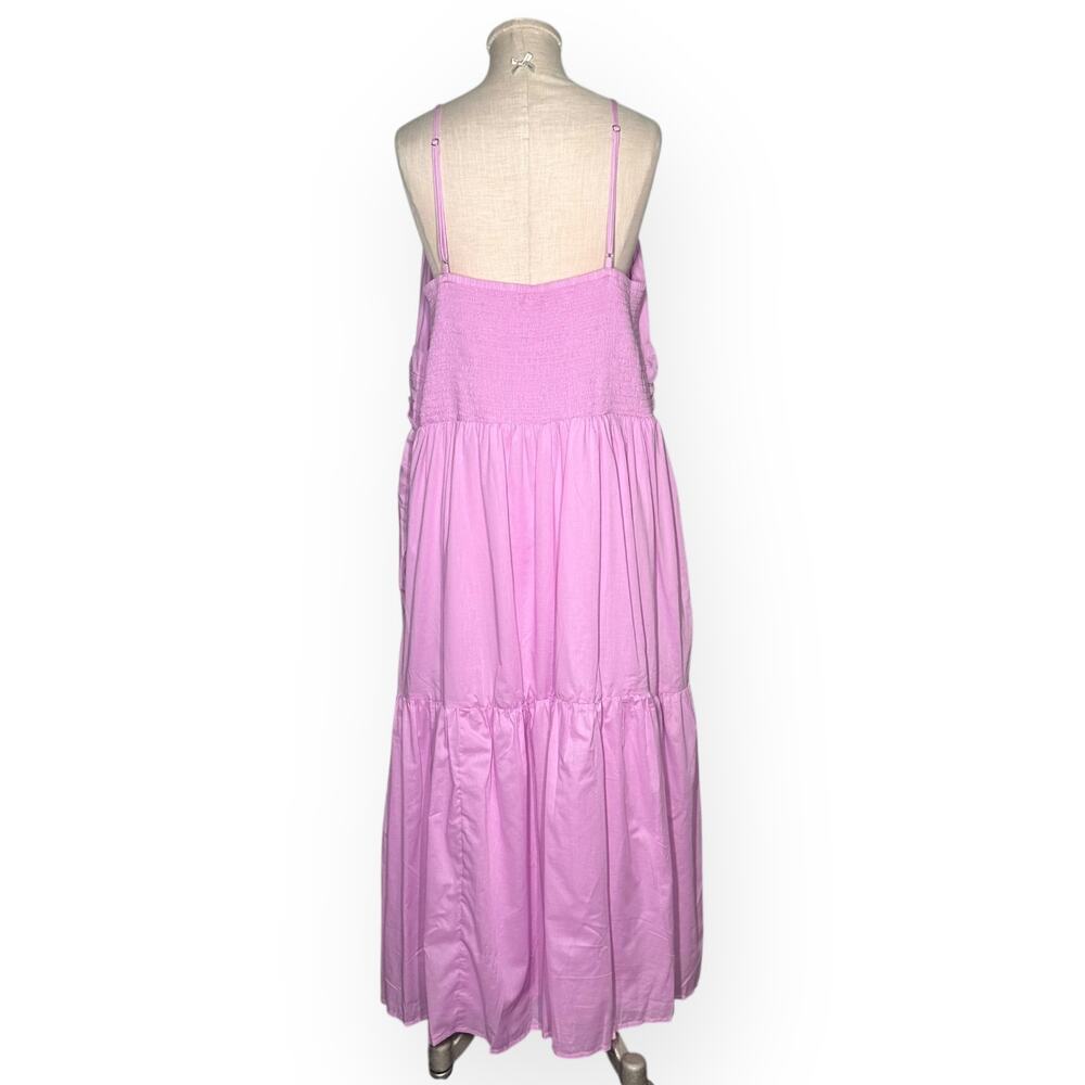 New $160 BANANA REPUBLIC Strappy Voile Midi Tiered Dress Pink Cocktail Wedding - Picture 8 of 14